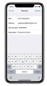 Installation des mails sur Iphone